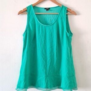 Ann Taylor Green Sleeveless Tank Top